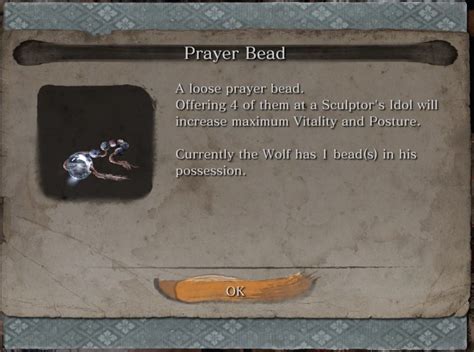 When the game finishes, a New Game Plus cycle is started, and players can experience the game again. . Sekiro prayer bead